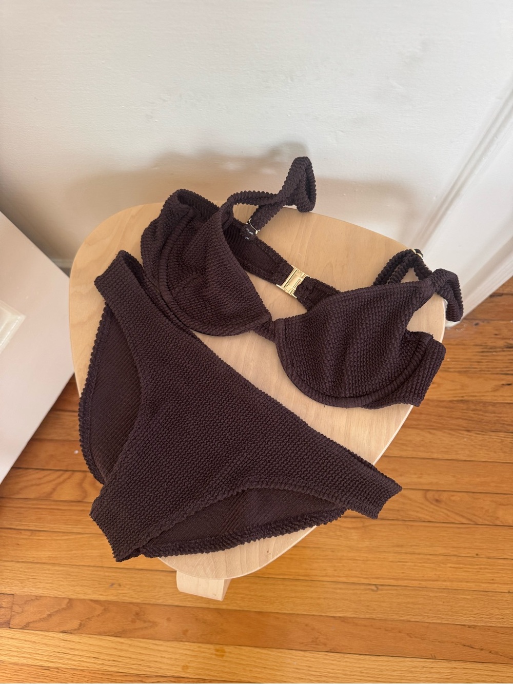 Skatie crinkle brown bikini set